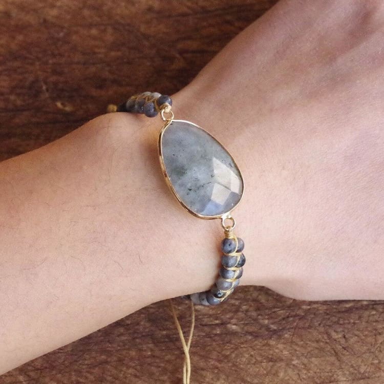 Bracelet tressé en Labradorite