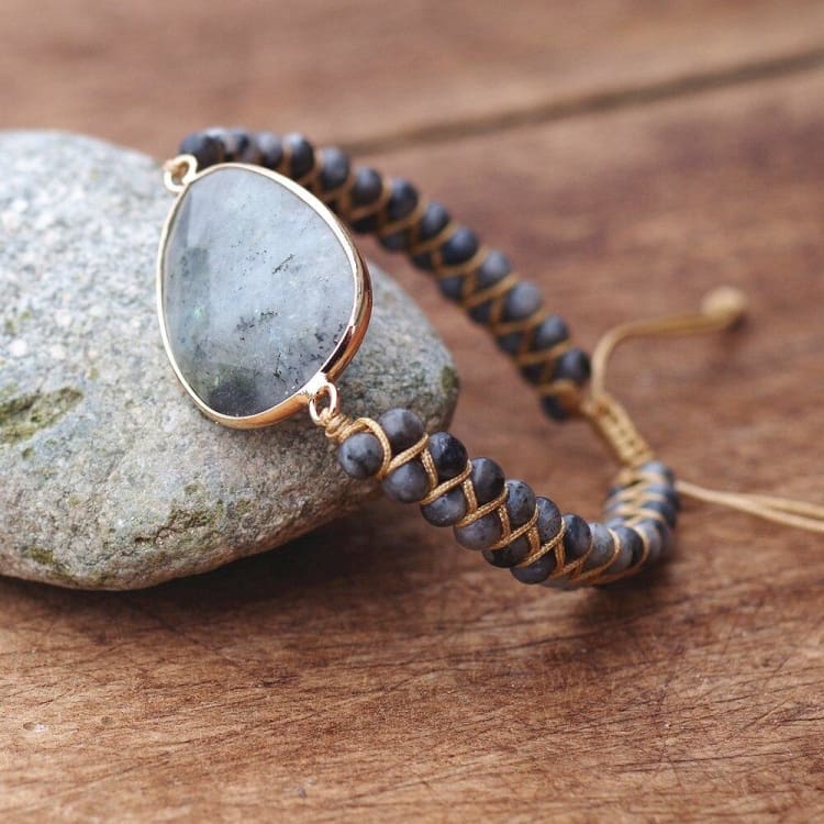 Bracelet tressé en Labradorite