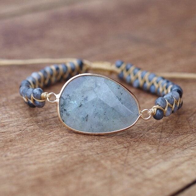 Bracelet tressé en Labradorite