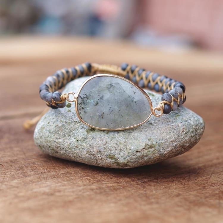 Bracelet tressé en Labradorite