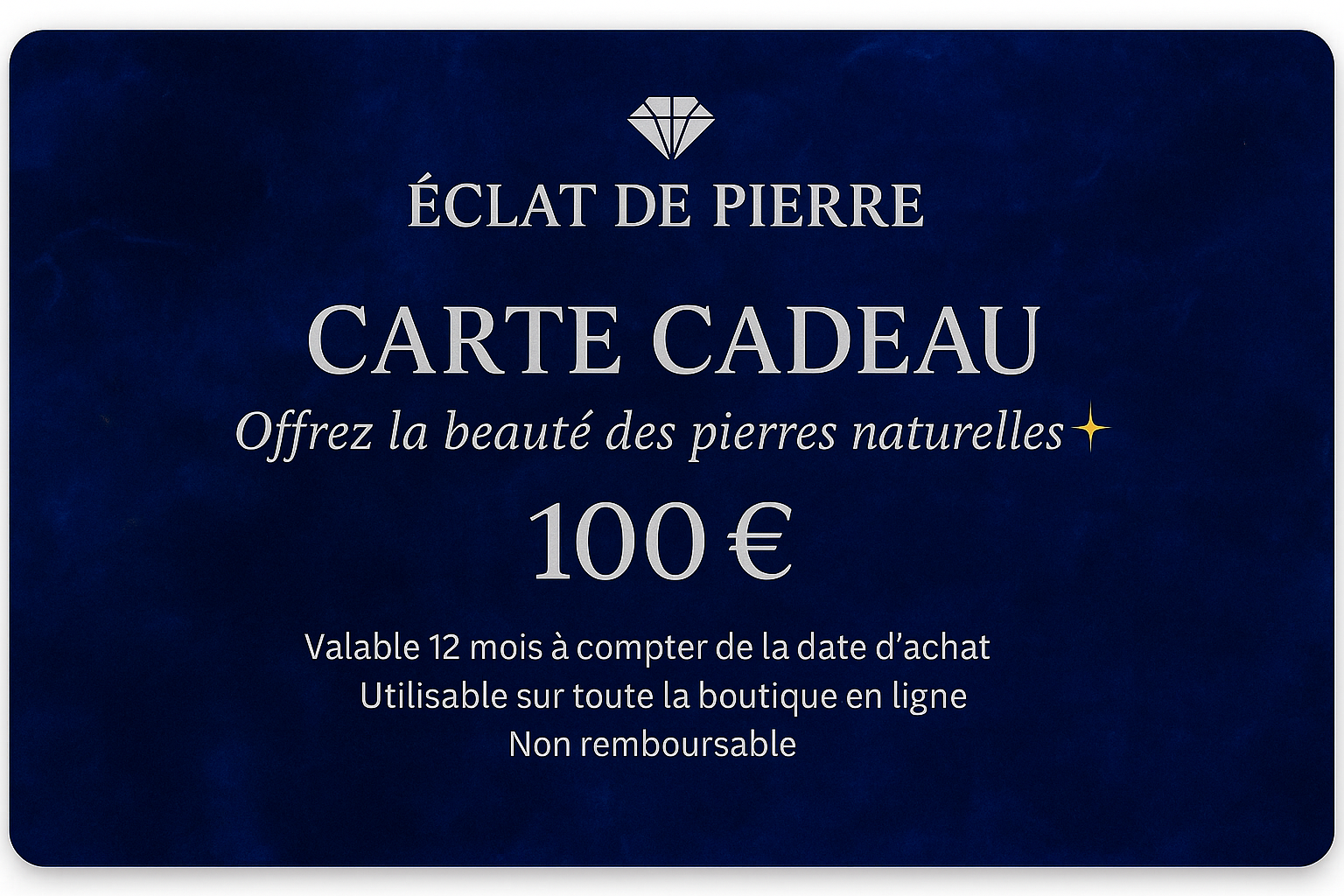 Carte Cadeau Éclat de Pierre – 100 € (Version Numérique)