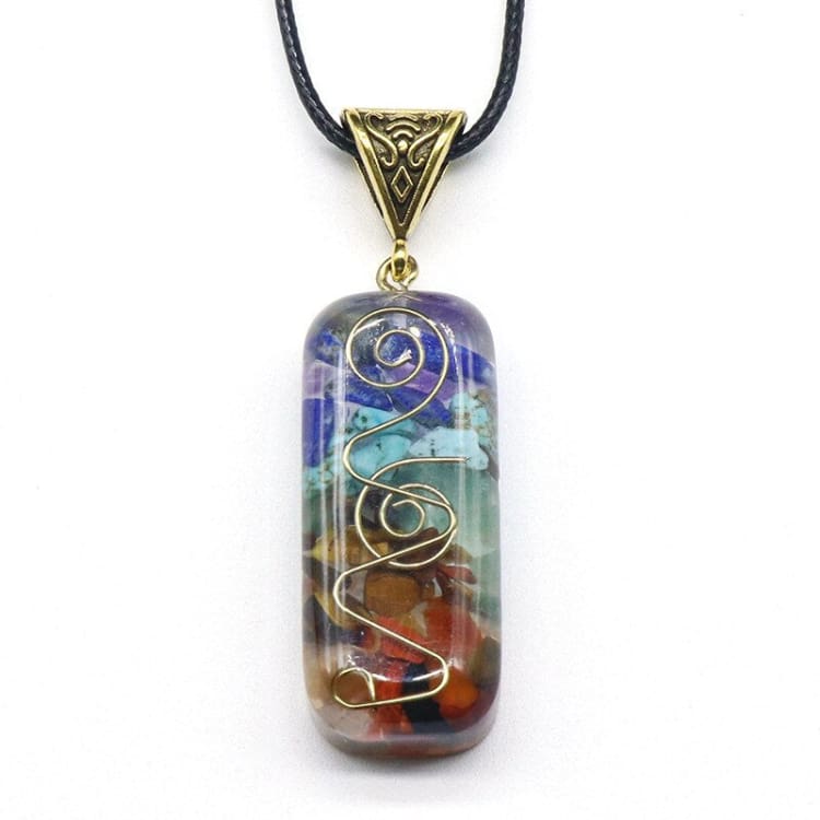 Collier 7 Chakras amulette naturelle