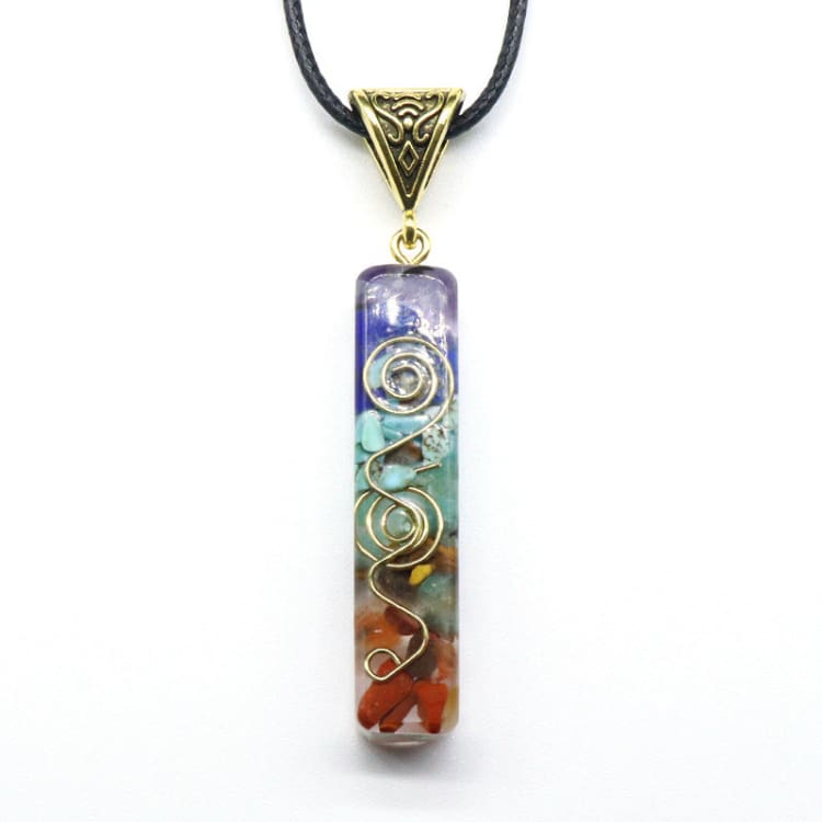 Collier 7 Chakras amulette naturelle