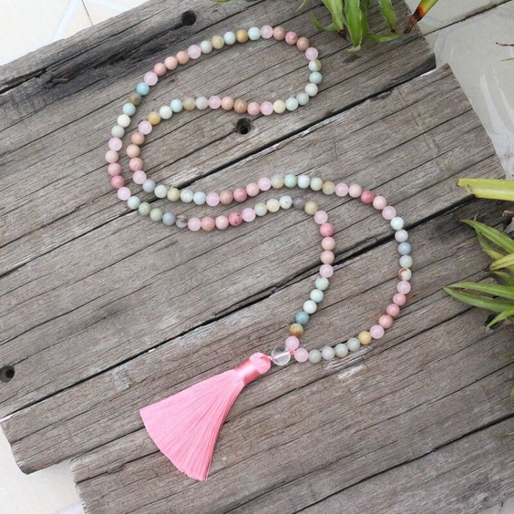 Collier en amazonite et rhodochrosite