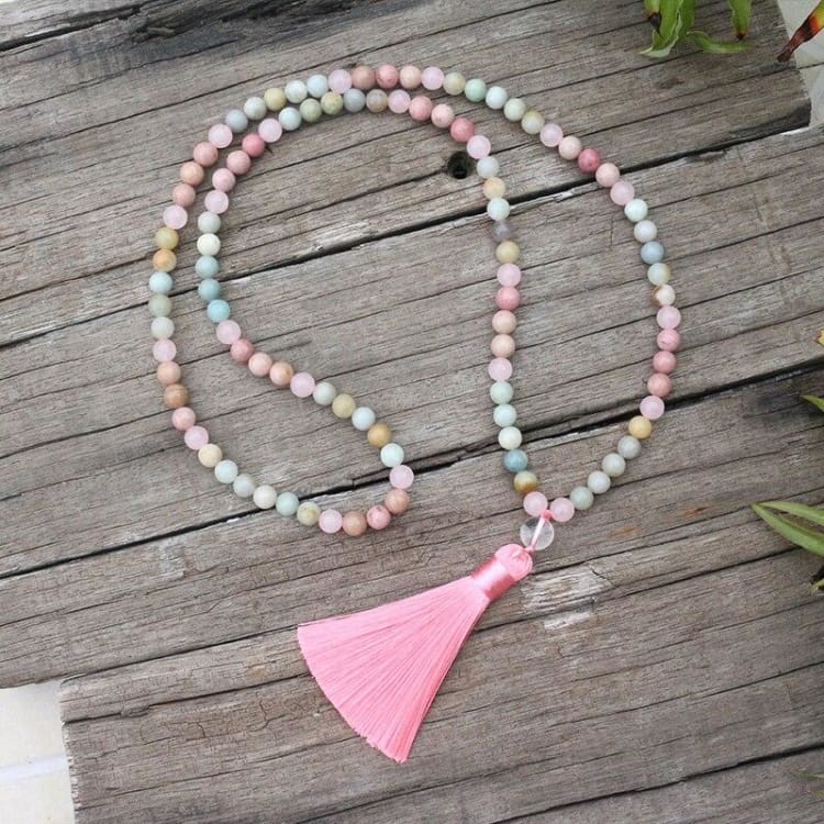 Collier en amazonite et rhodochrosite