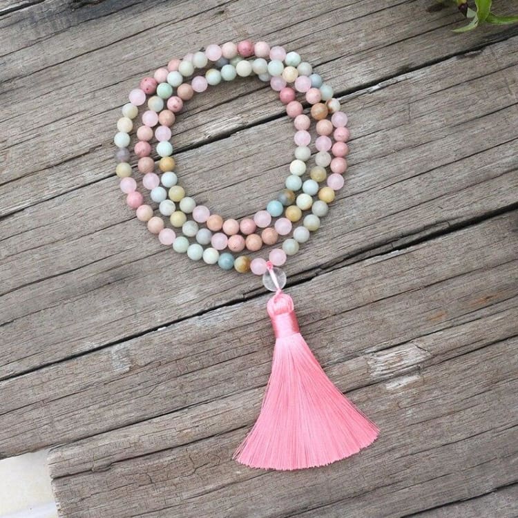 Collier en amazonite et rhodochrosite