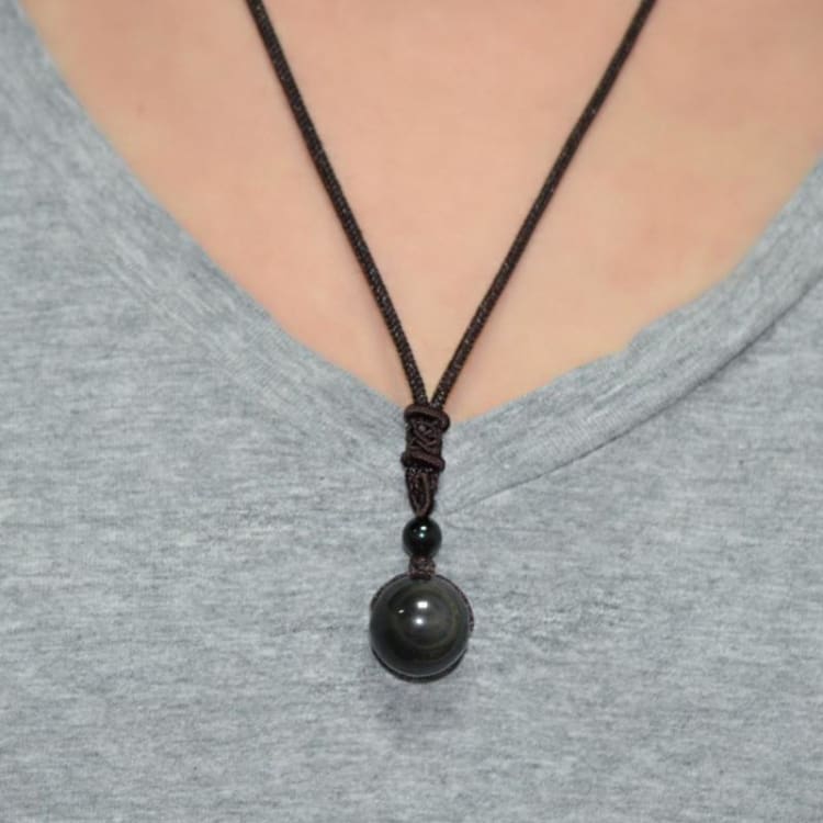 Collier en Obsidienne Œil Céleste