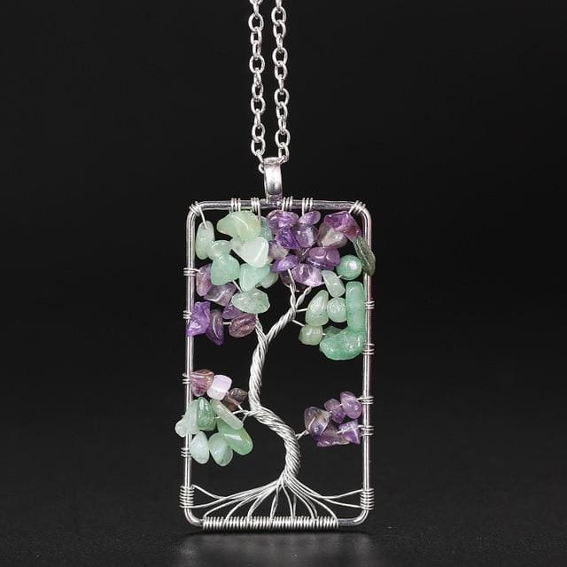 Collier Arbre de vie Améthyste Aventurine