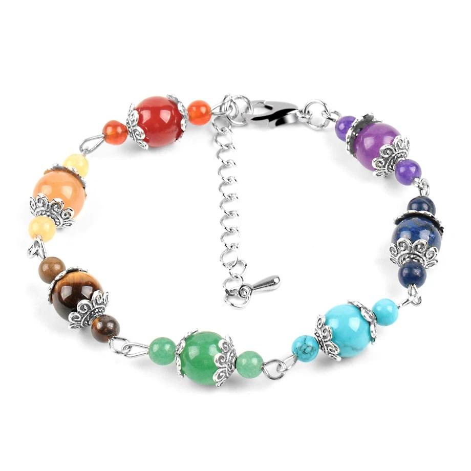 Bracelet de Guérison et d'Harmonisation des 7 Chakras Fleurs