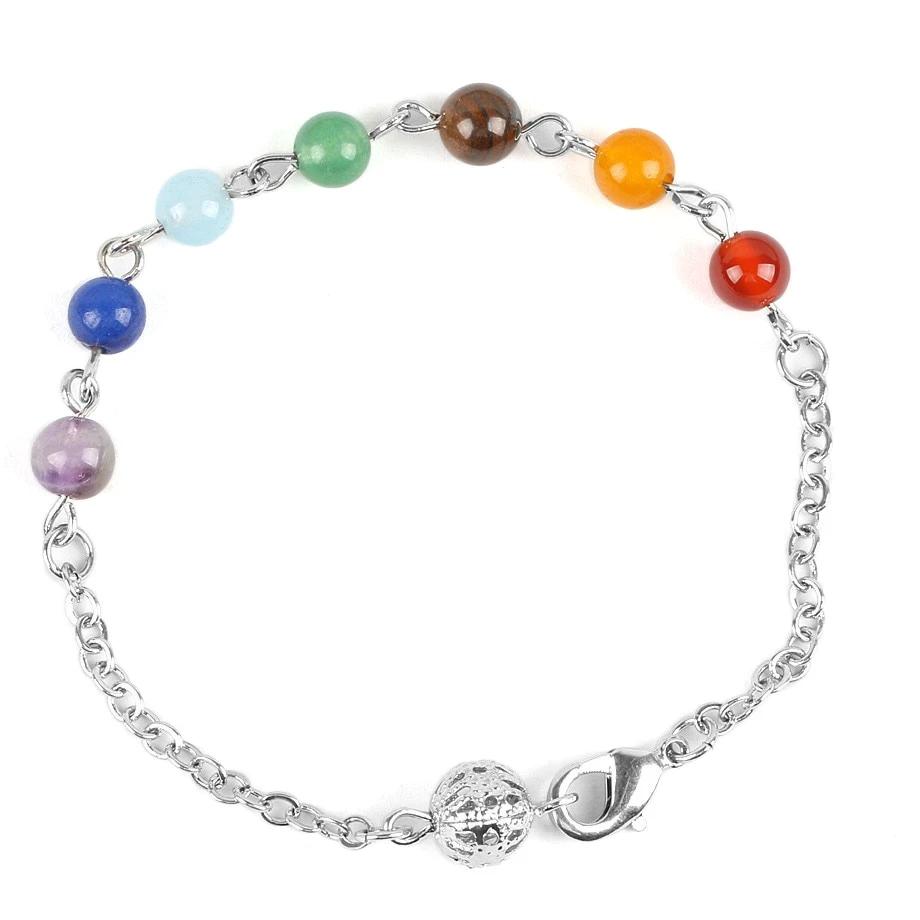 Bracelet de Guérison et d'Harmonisation des 7 Chakras argenté