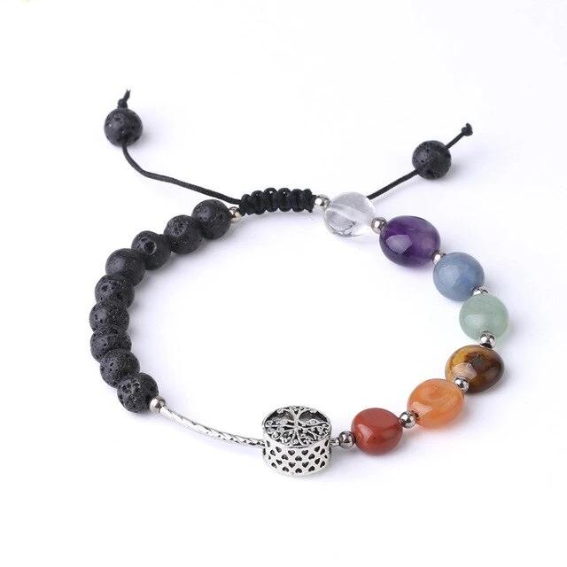 Bracelet d'Harmonie en pierre de lave 7 Chakras