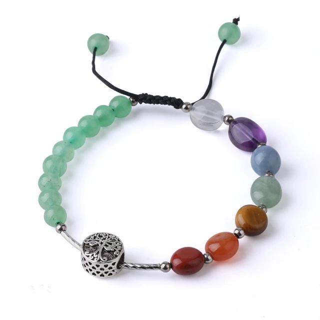 Bracelet de Chance et d'Harmonie en Aventurine et 7 Chakras