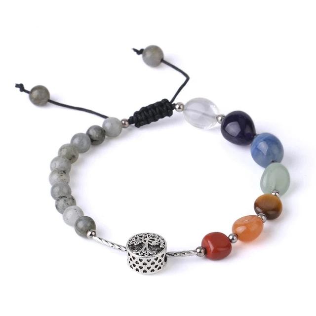 Bracelet Anti Fatigue et d'Harmonie en Labradorite et 7 Chakras