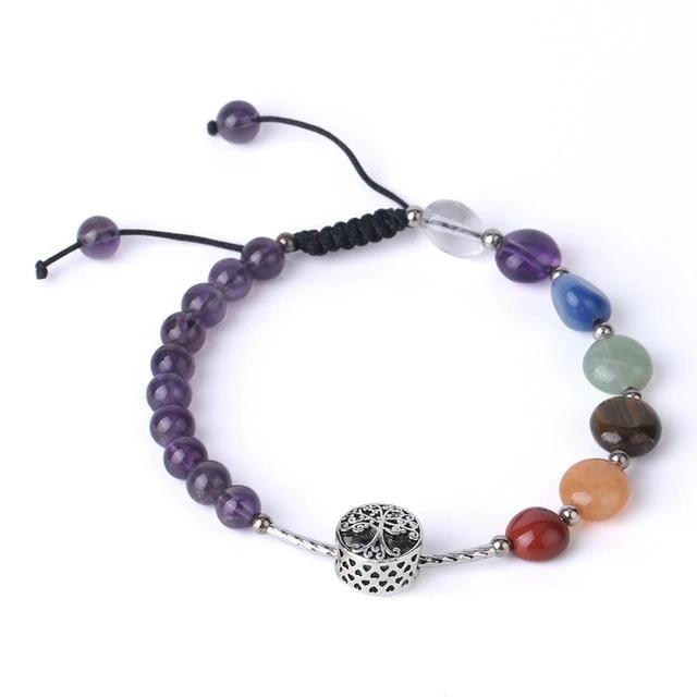 Bracelet Anti stress et Harmonie en Améthyste et 7 Chakras