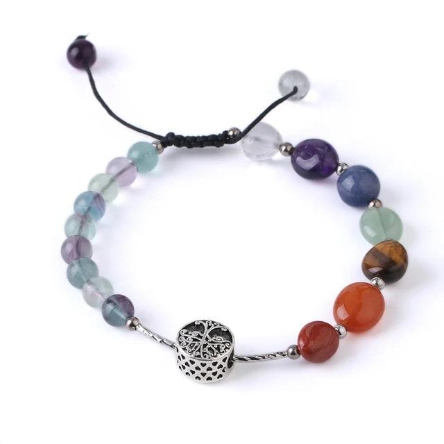 Bracelet Anti Rhumatismes et Harmonie en Fluorite et 7 Chakras